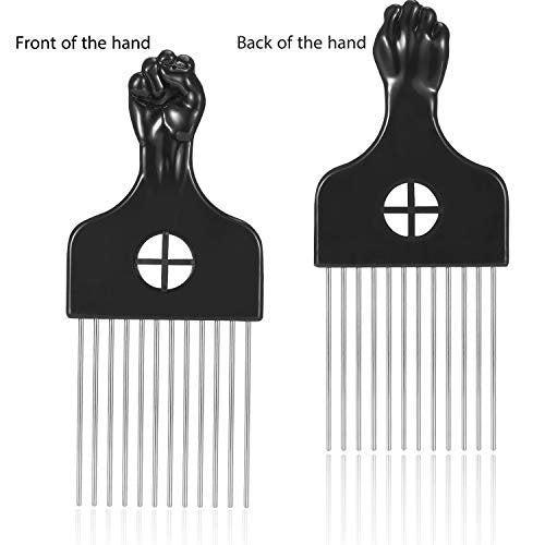 Boao 3-Pack Metal Hair Pick Combs for Afro, Curly Hair – Detangle & Lift Styling Tool for Women and Men - görsel 16