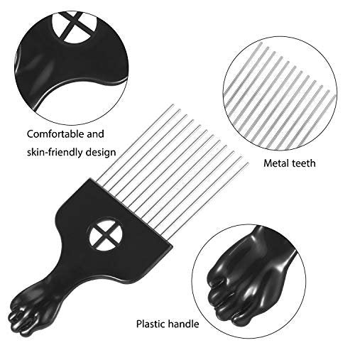 Boao 3-Pack Metal Hair Pick Combs for Afro, Curly Hair – Detangle & Lift Styling Tool for Women and Men - görsel 10