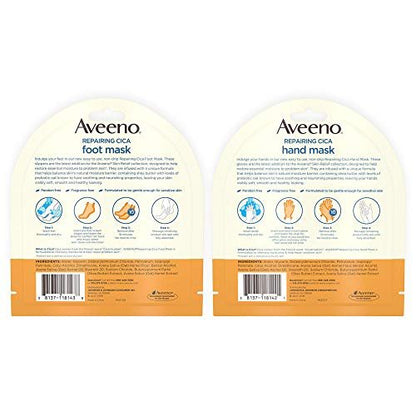 Aveeno Repairing CICA Foot Mask & Hand Mask with Prebiotic Oat and Shea Butter, for Extra Dry Skin, 1 Count Avelisse