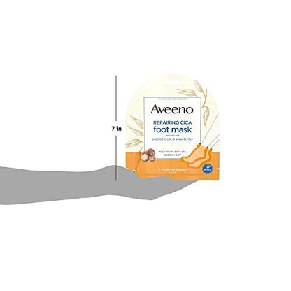 Aveeno Repairing CICA Foot Mask & Hand Mask with Prebiotic Oat and Shea Butter, for Extra Dry Skin, 1 Count Avelisse
