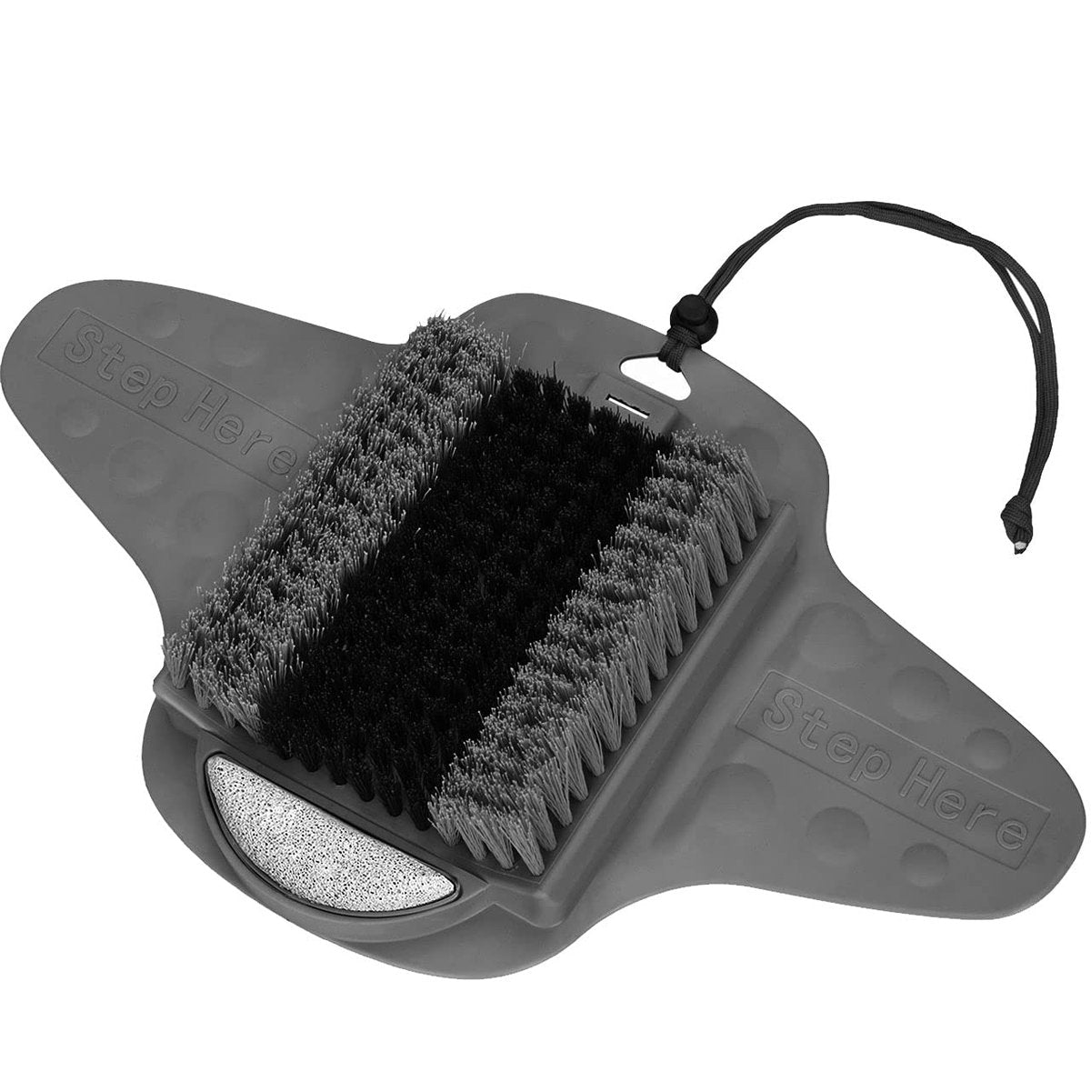 BESKAR Shower Foot Scrubber Mat with Pumice Stone - Cleans, Exfoliates & Smooths Feet Without Bending - Upgraded Non-Slip Suction Cups - Gray Avelisse