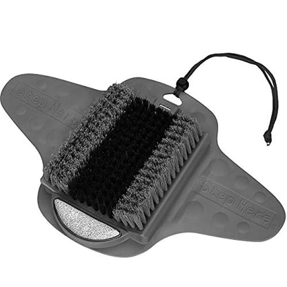 BESKAR Shower Foot Scrubber Mat with Pumice Stone - Cleans, Exfoliates & Smooths Feet Without Bending - Upgraded Non-Slip Suction Cups - Gray Avelisse