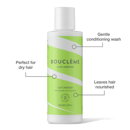 Bouclème Curls Travel Kit: Hair Cleanser, Conditioner & Curl Defining Gel for Nourished Curls (10.1 fl oz)