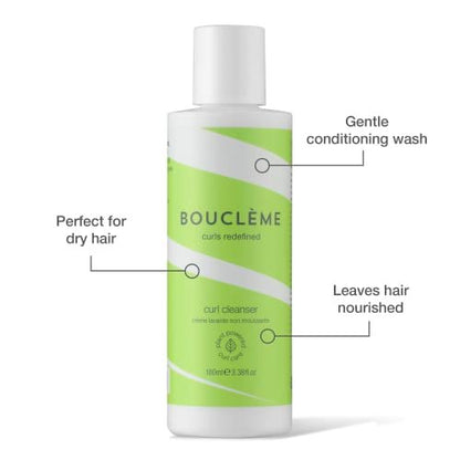 Bouclème Curls Travel Kit: Hair Cleanser, Conditioner & Curl Defining Gel for Nourished Curls (10.1 fl oz)