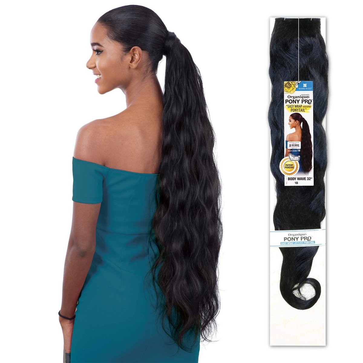 Shake-N-Go Synthetic Organique Pony Pro Ponytail - Body Wave 32 Inch (Pack of 2) - görsel 1
