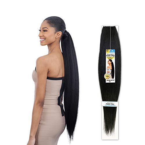 Milky Way Easy Wrap Ponytail Organique Pony Pro Natural Yaky 32" - Jet Black - görsel 2