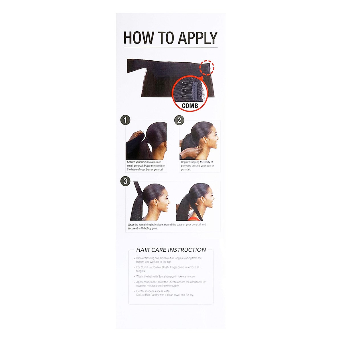 Milky Way Easy Wrap Ponytail Organique Pony Pro Natural Yaky 32" - Jet Black - görsel 7