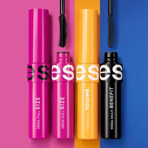 Esika Pro Mega Full-Size Waterproof Mascara for Visibly Longer and Lighter Eyelashes, Black, 0.28 oz Avelisse