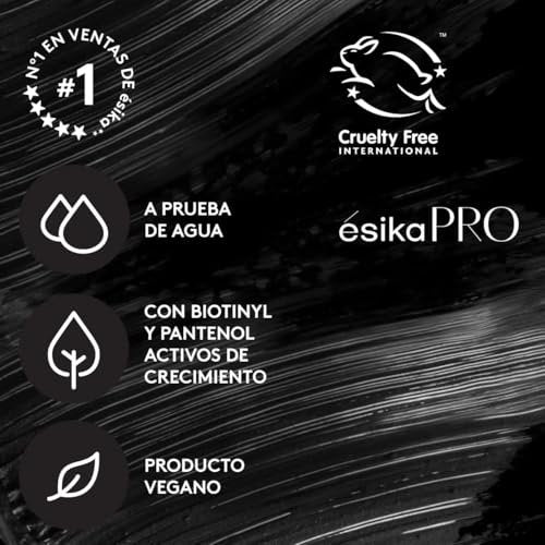 Esika Pro Mega Full-Size Waterproof Mascara for Visibly Longer and Lighter Eyelashes, Black, 0.28 oz Avelisse