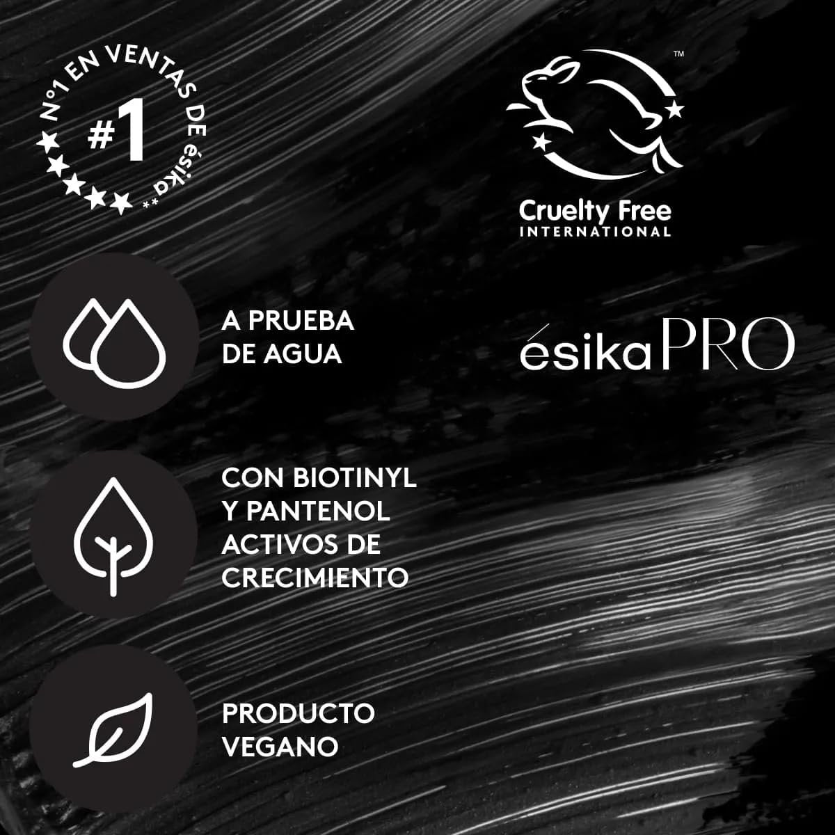 Esika Pro Mega Full-Size Waterproof Mascara for Visibly Longer and Lighter Eyelashes, Black, 0.28 oz Avelisse