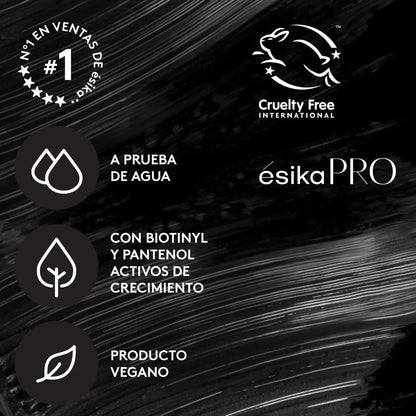 Esika Pro Mega Full-Size Waterproof Mascara for Visibly Longer and Lighter Eyelashes, Black, 0.28 oz Avelisse