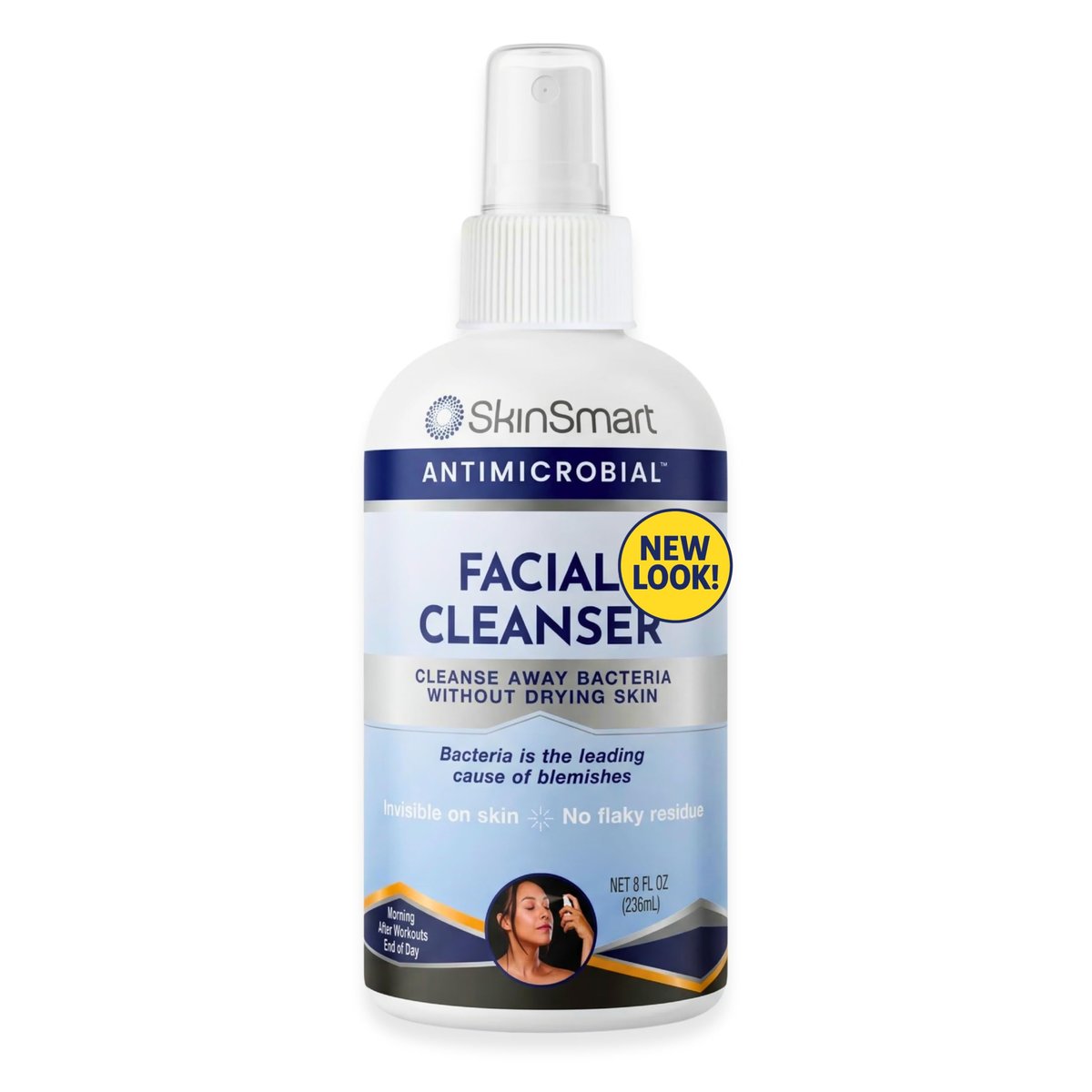 SkinSmart Antimicrobial Facial Cleanser for Breakouts & Blemishes – Hypochlorous Acid Formula, 8 oz Spray, All Skin Types Avelisse