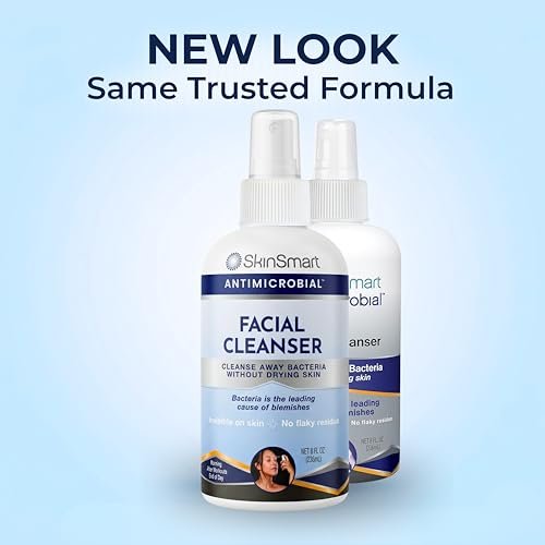 SkinSmart Antimicrobial Facial Cleanser for Breakouts & Blemishes – Hypochlorous Acid Formula, 8 oz Spray, All Skin Types Avelisse