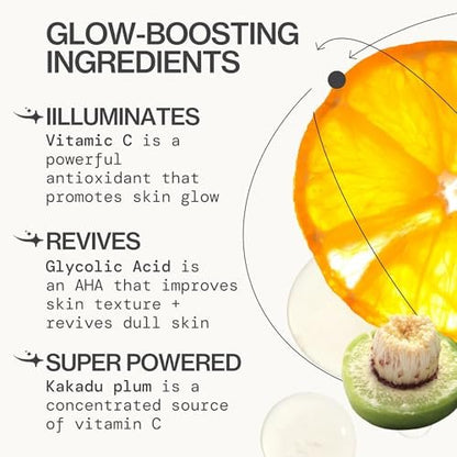 Pacifica Glow Baby Brightening Vitamin C Serum with Glycolic Acid – Dark Spot Corrector & Face Serum for Glowing Skin, Vegan & Dermatologist Tested