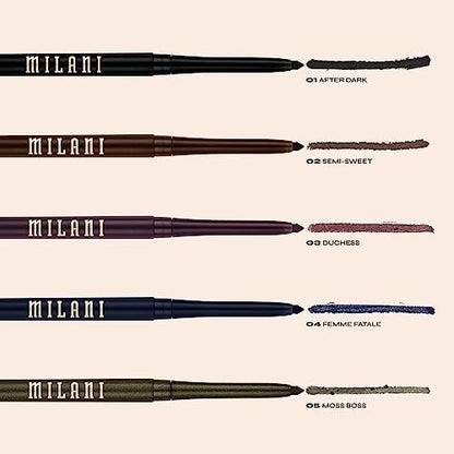 Milani Stay Put Eyeliner - After Dark - Long-Lasting, Cruelty-Free Self-Sharpening Eye Pencil with Built-In Smudger