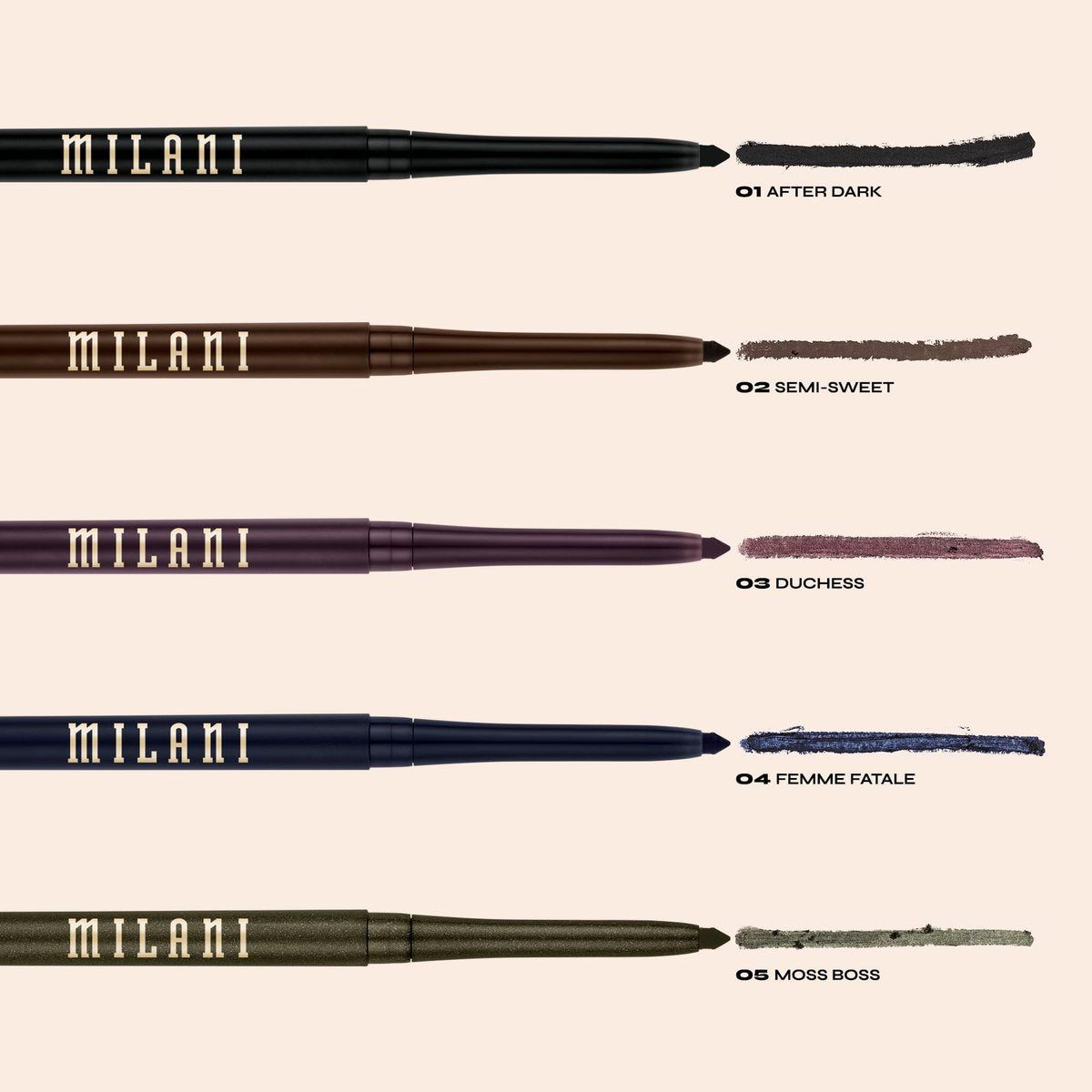 Milani Stay Put Eyeliner - After Dark - Long-Lasting, Cruelty-Free Self-Sharpening Eye Pencil with Built-In Smudger - görsel 10
