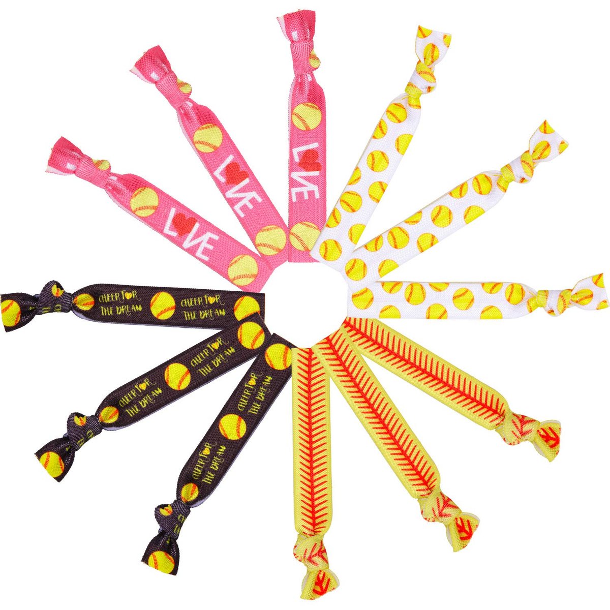WILLBOND 32 Pcs Softball Hair Ties for Girls - Elastic Sports Ribbon Bracelets for Players, Coaches, Teams - görsel 13