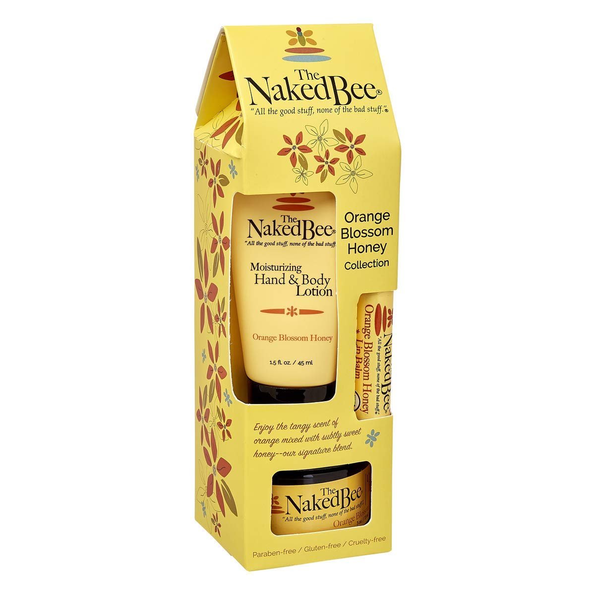 The Naked Bee Orange Blossom Honey Collection Hand and Body Lotion 3 Piece Gift Set Avelisse