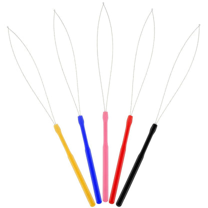 Chinco 10 Pcs Hair Extension Loop Tool Hair Bead Tool Needle Threader for Styling Extensions DIY Supplies (Multicolored)