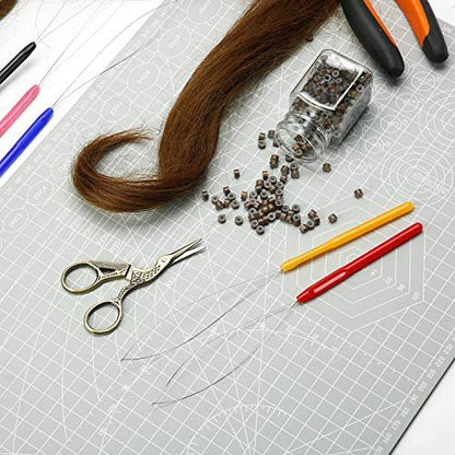 Chinco 10 Pcs Hair Extension Loop Tool Hair Bead Tool Needle Threader for Styling Extensions DIY Supplies (Multicolored)