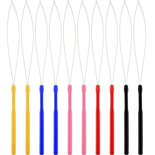 Chinco 10 Pcs Hair Extension Loop Tool Hair Bead Tool Needle Threader for Styling Extensions DIY Supplies (Multicolored) - görsel 2