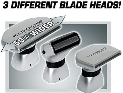 Platinum Pro Back Shaver for Men - Generation 8.0 with 3 Flex Heads, Power Hinge, Extreme Reach Handle & Bonus Case, 4 Piece Set Avelisse