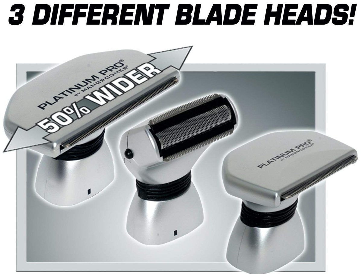 Platinum Pro Back Shaver for Men - Generation 8.0 with 3 Flex Heads, Power Hinge, Extreme Reach Handle & Bonus Case, 4 Piece Set Avelisse