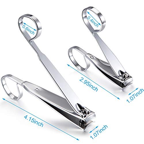 Mudder 4 Pack EZ Grip Nail Clipper Set – Sharp Stainless Steel Fingernail & Toenail Clippers with Long Handles, Travel Nail Kit for Men & Women (Easy Grip Style) - görsel 4