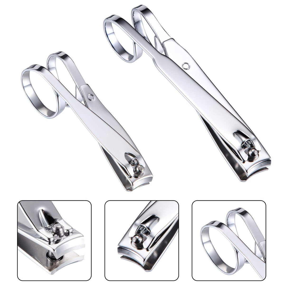 Mudder 4 Pack EZ Grip Nail Clipper Set – Sharp Stainless Steel Fingernail & Toenail Clippers with Long Handles, Travel Nail Kit for Men & Women (Easy Grip Style) - görsel 7