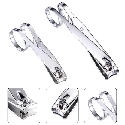 Mudder 4 Pack EZ Grip Nail Clipper Set – Sharp Stainless Steel Fingernail & Toenail Clippers with Long Handles, Travel Nail Kit for Men & Women (Easy Grip Style)