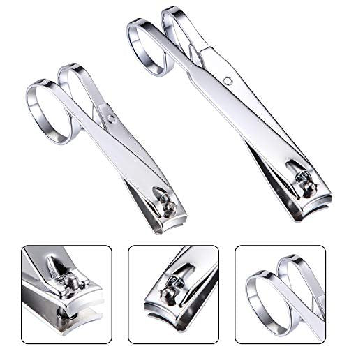 Mudder 4 Pack EZ Grip Nail Clipper Set – Sharp Stainless Steel Fingernail & Toenail Clippers with Long Handles, Travel Nail Kit for Men & Women (Easy Grip Style) - görsel 8