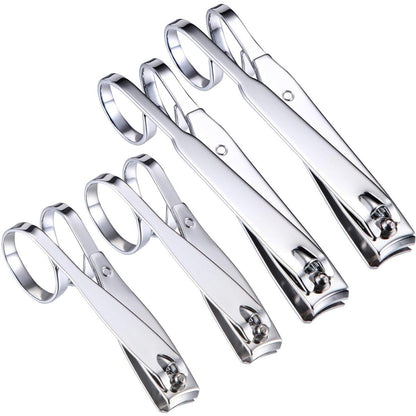 Mudder 4 Pack EZ Grip Nail Clipper Set – Sharp Stainless Steel Fingernail & Toenail Clippers with Long Handles, Travel Nail Kit for Men & Women (Easy Grip Style)