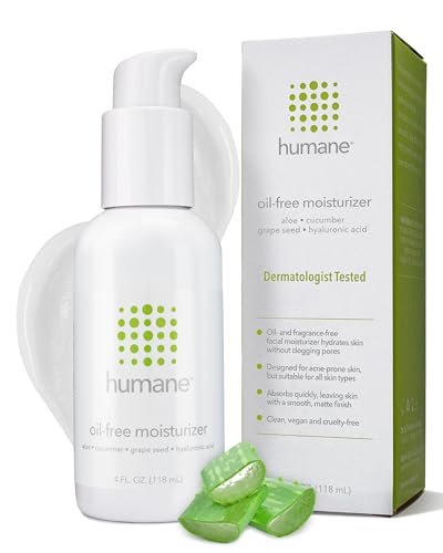 humane Oil-Free Daily Lightweight Face Moisturizer for Acne-Prone Skin - 4 Fl Oz - Gentle for All Skin Types Avelisse