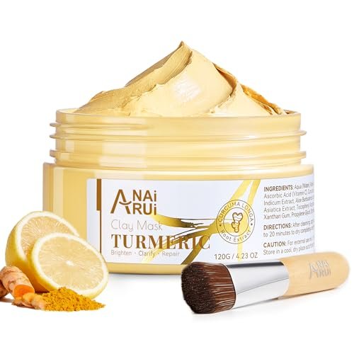 Turmeric Vitamin C Face Mask – Deep Cleansing Clay Mask for Dull Skin, Refining Pores & Controlling Oil, Smooth & Radiant Skin, 4.23 oz - görsel 2