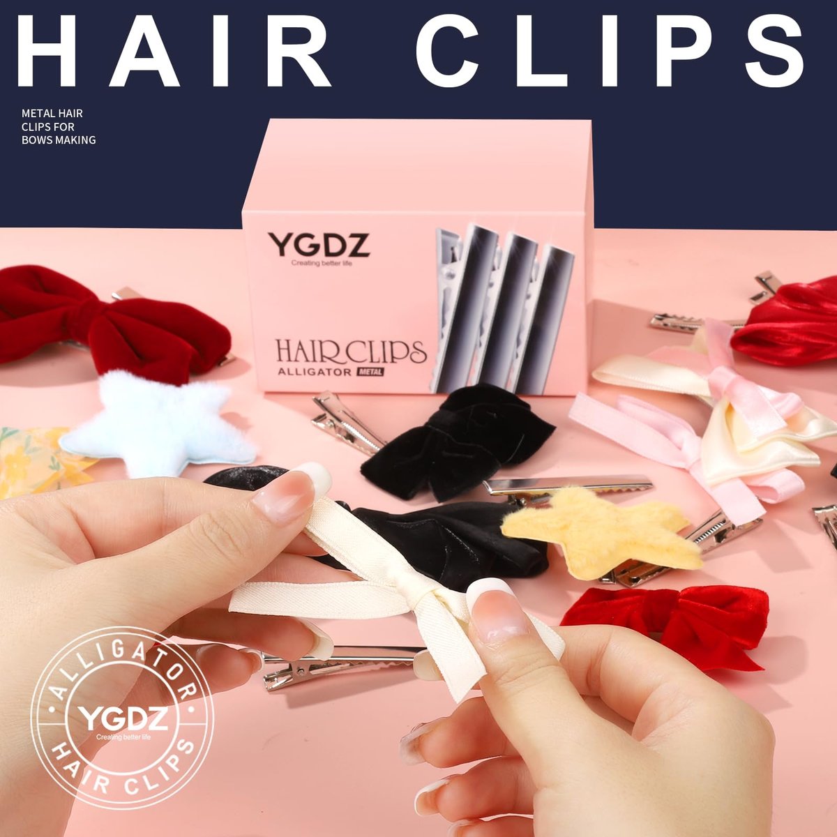 YGDZ 150-Pack 1.77 Inch Silver Metal Alligator Hair Clips for Bows Making and Crafts (4.5 cm) - görsel 7