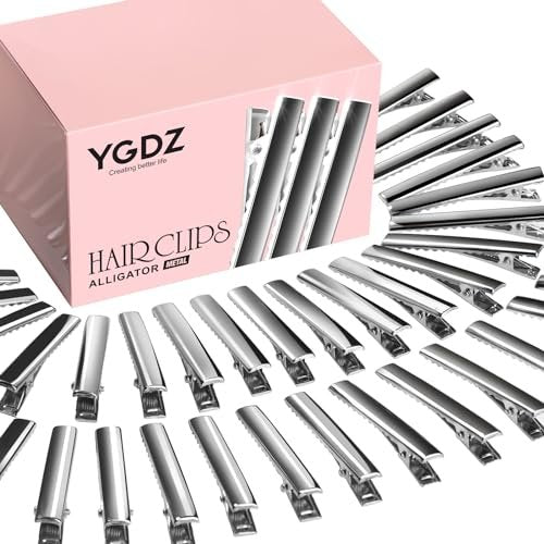 YGDZ 150-Pack 1.77 Inch Silver Metal Alligator Hair Clips for Bows Making and Crafts (4.5 cm) - görsel 2