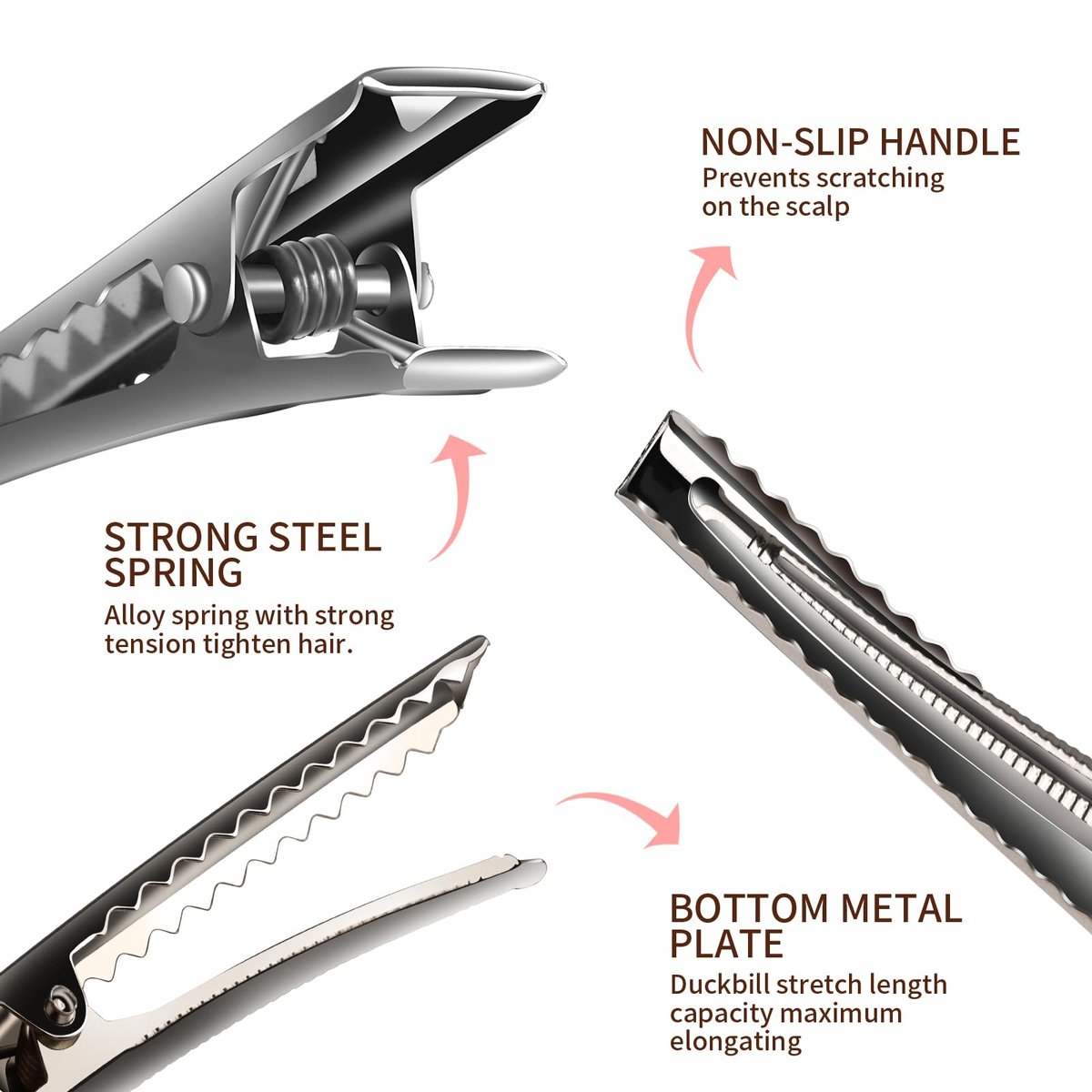 YGDZ 150-Pack 1.77 Inch Silver Metal Alligator Hair Clips for Bows Making and Crafts (4.5 cm) - görsel 5
