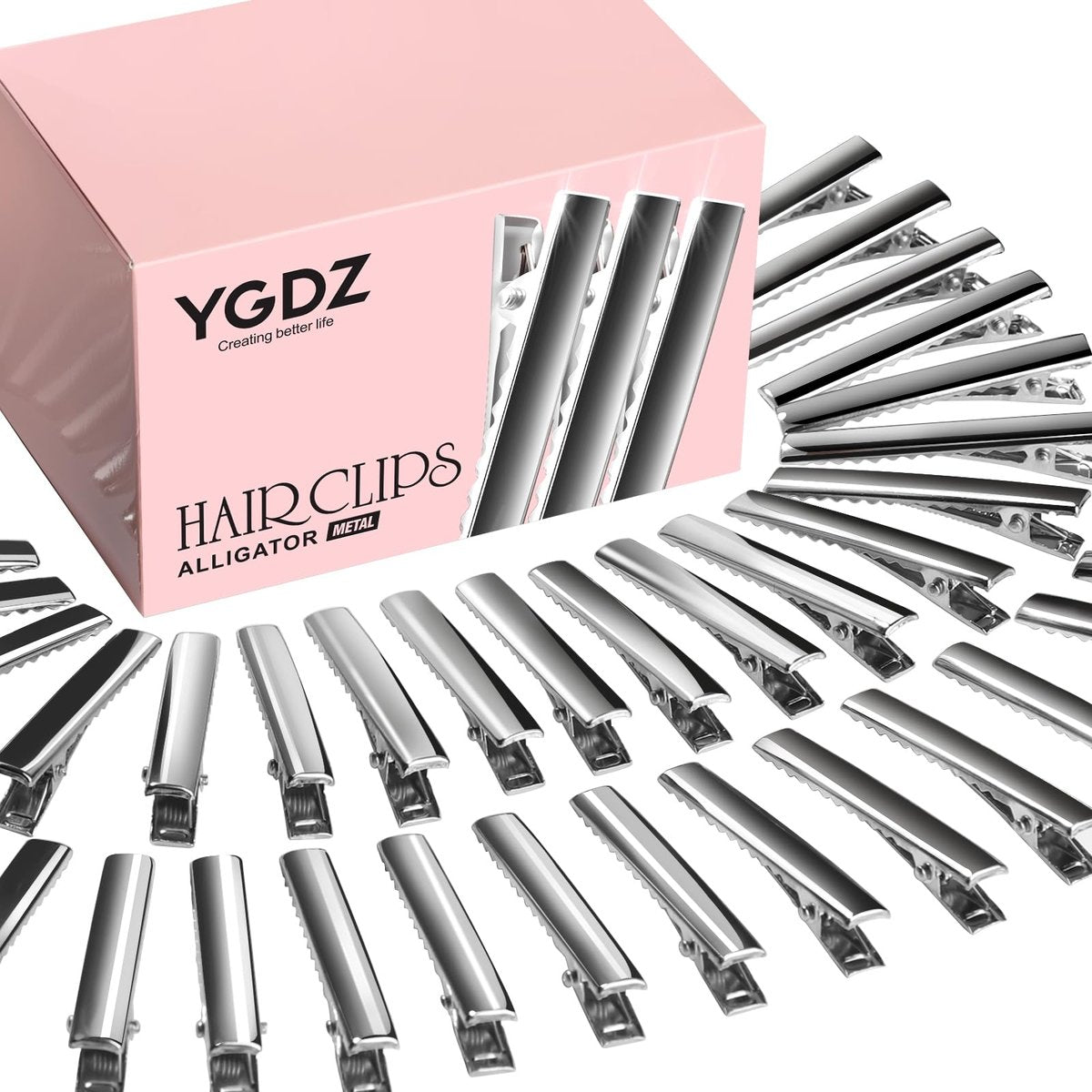 YGDZ 150-Pack 1.77 Inch Silver Metal Alligator Hair Clips for Bows Making and Crafts (4.5 cm) - görsel 1