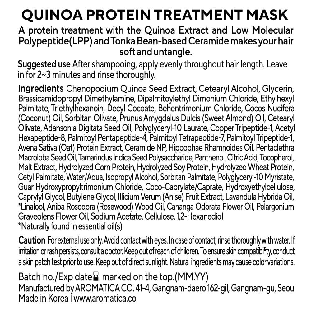 AROMATICA Quinoa Protein Hair Treatment - Silicone-Free & Sulfate-Free Nourishing Hair Mask for Dry, Curly, Natural Hair (5.41 oz) - görsel 13