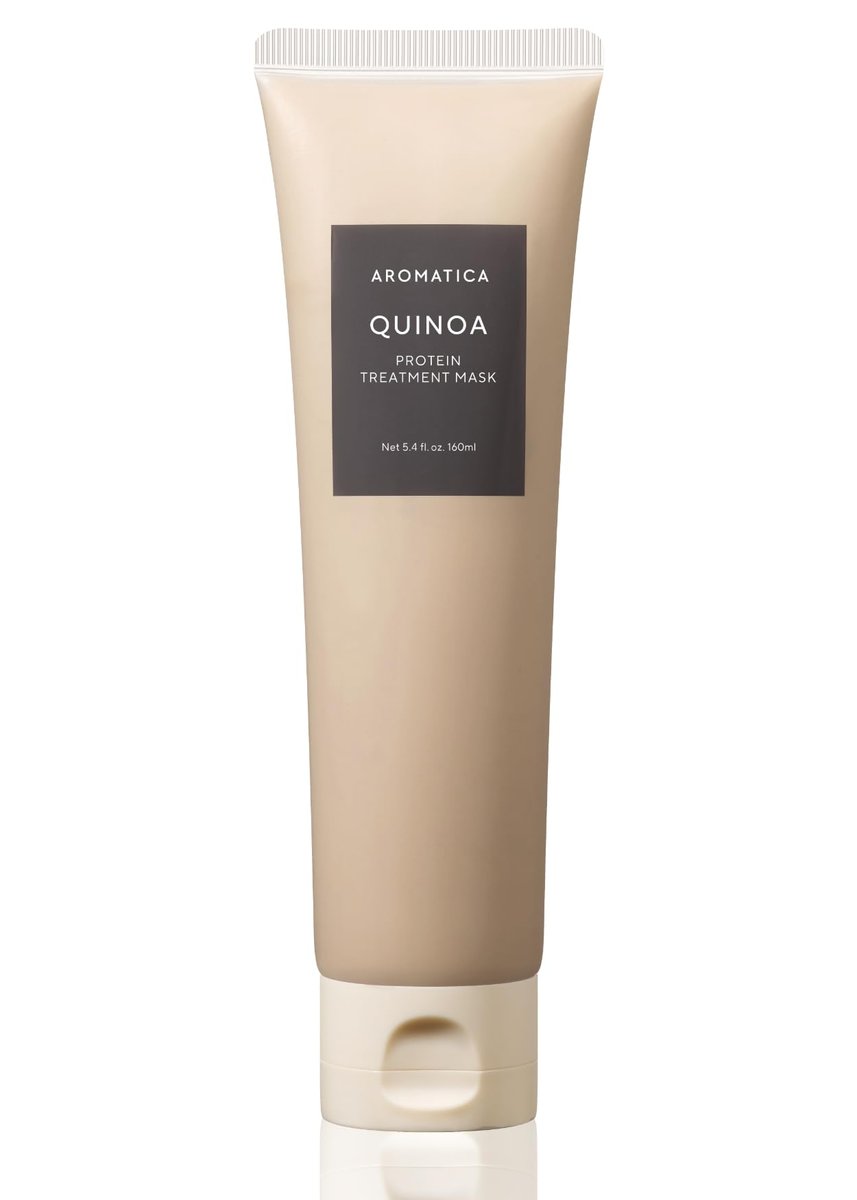 AROMATICA Quinoa Protein Hair Treatment - Silicone-Free & Sulfate-Free Nourishing Hair Mask for Dry, Curly, Natural Hair (5.41 oz) - görsel 1