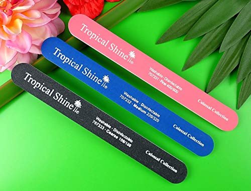 Tropical Shine 8.5 Inches Nail Files for Natural and Acrylic Nails - 3 Pack (Pink, Blue, Black) - görsel 4