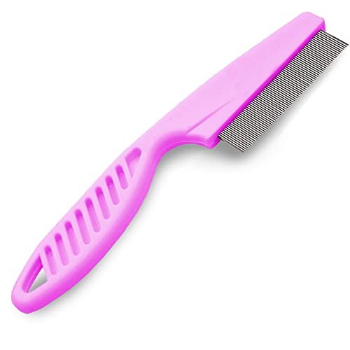 SunGrow Dandruff Comb for Men and Women - Stainless Steel Fine Tooth Comb for Scalp Care, 7.2 Inches, Pink - görsel 2