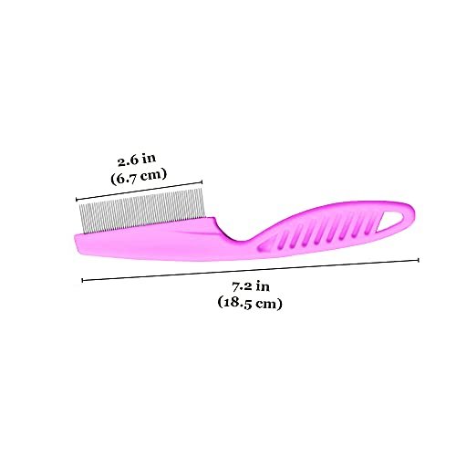 SunGrow Dandruff Comb for Men and Women - Stainless Steel Fine Tooth Comb for Scalp Care, 7.2 Inches, Pink - görsel 14