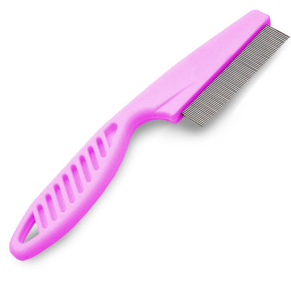 SunGrow Dandruff Comb for Men and Women - Stainless Steel Fine Tooth Comb for Scalp Care, 7.2 Inches, Pink