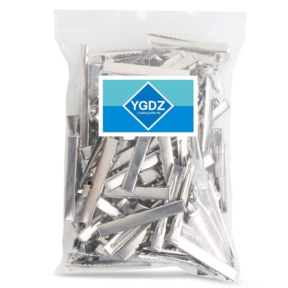 120-Pack Silver Alligator Hair Clips 2.17 Inch - Stainless Steel Single Prong Flat Metal Clips for Hair Styling & Bow Making Avelisse