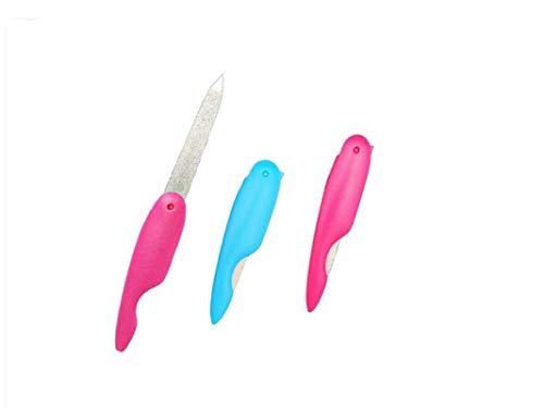 Sinen 3-Pack Metal Folding Nail File Set – Stainless Steel Double-Sided Cuticle Files for Men & Women (Random Color) - görsel 2