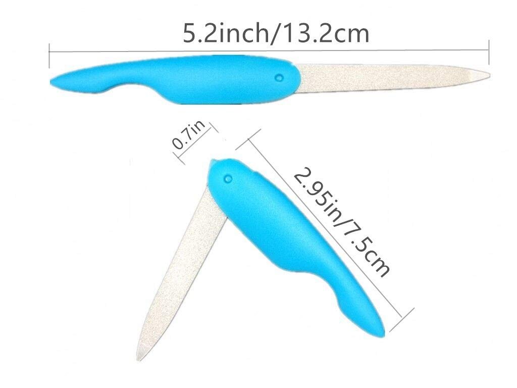 Sinen 3-Pack Metal Folding Nail File Set – Stainless Steel Double-Sided Cuticle Files for Men & Women (Random Color) - görsel 7