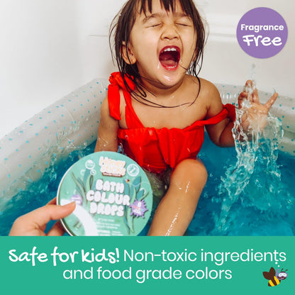 Honeysticks Bath Color Tablets for Kids - Non Toxic Bathtub Drops with Natural Ingredients & Food Grade Colors - Fragrance Free, Fizzy Brightly Colored Bathtime Fun, Great Gift - 36 Drops