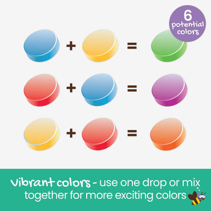 Honeysticks Bath Color Tablets for Kids - Non Toxic Bathtub Drops with Natural Ingredients & Food Grade Colors - Fragrance Free, Fizzy Brightly Colored Bathtime Fun, Great Gift - 36 Drops