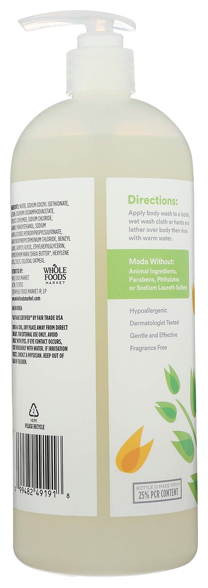 365 by Whole Foods Market Fragrance Free Colloidal Oatmeal Body Wash, 32 Fl Oz - görsel 7